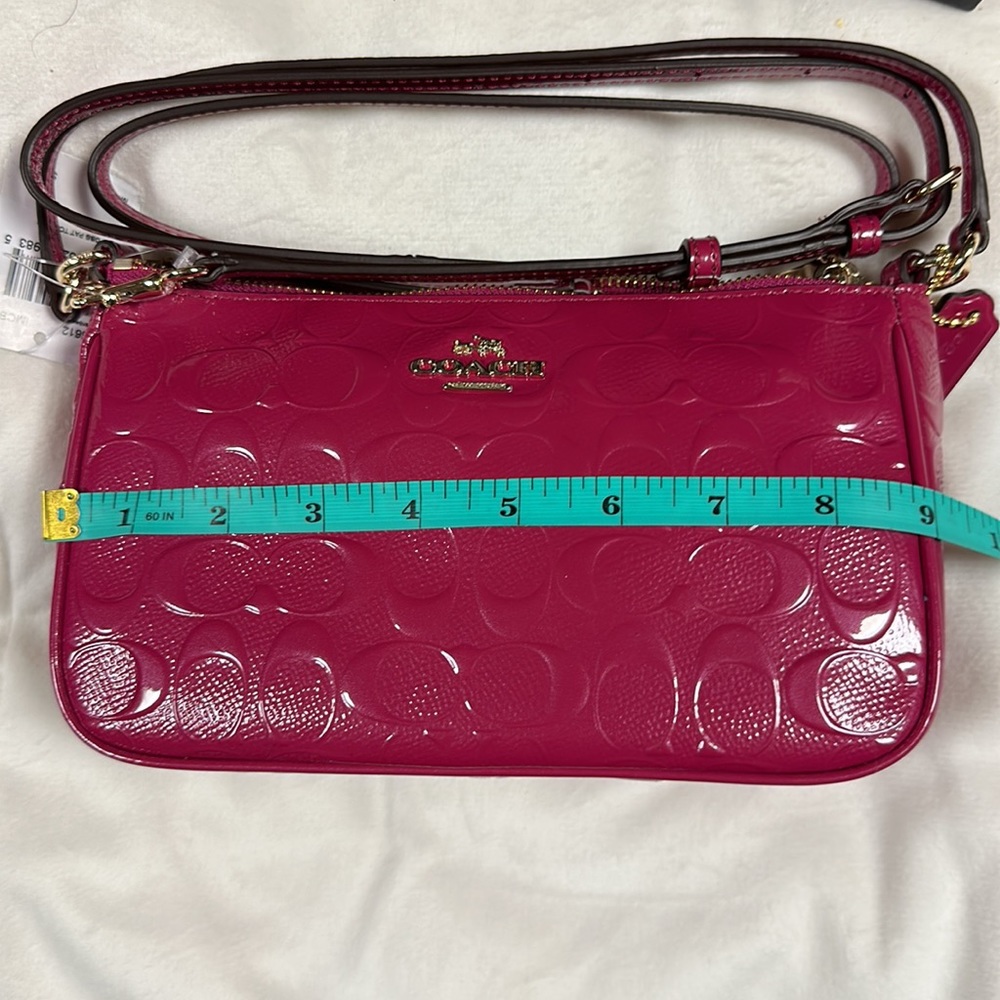 NWT Cranberry Coach crossbody. - Picture 9 of 11